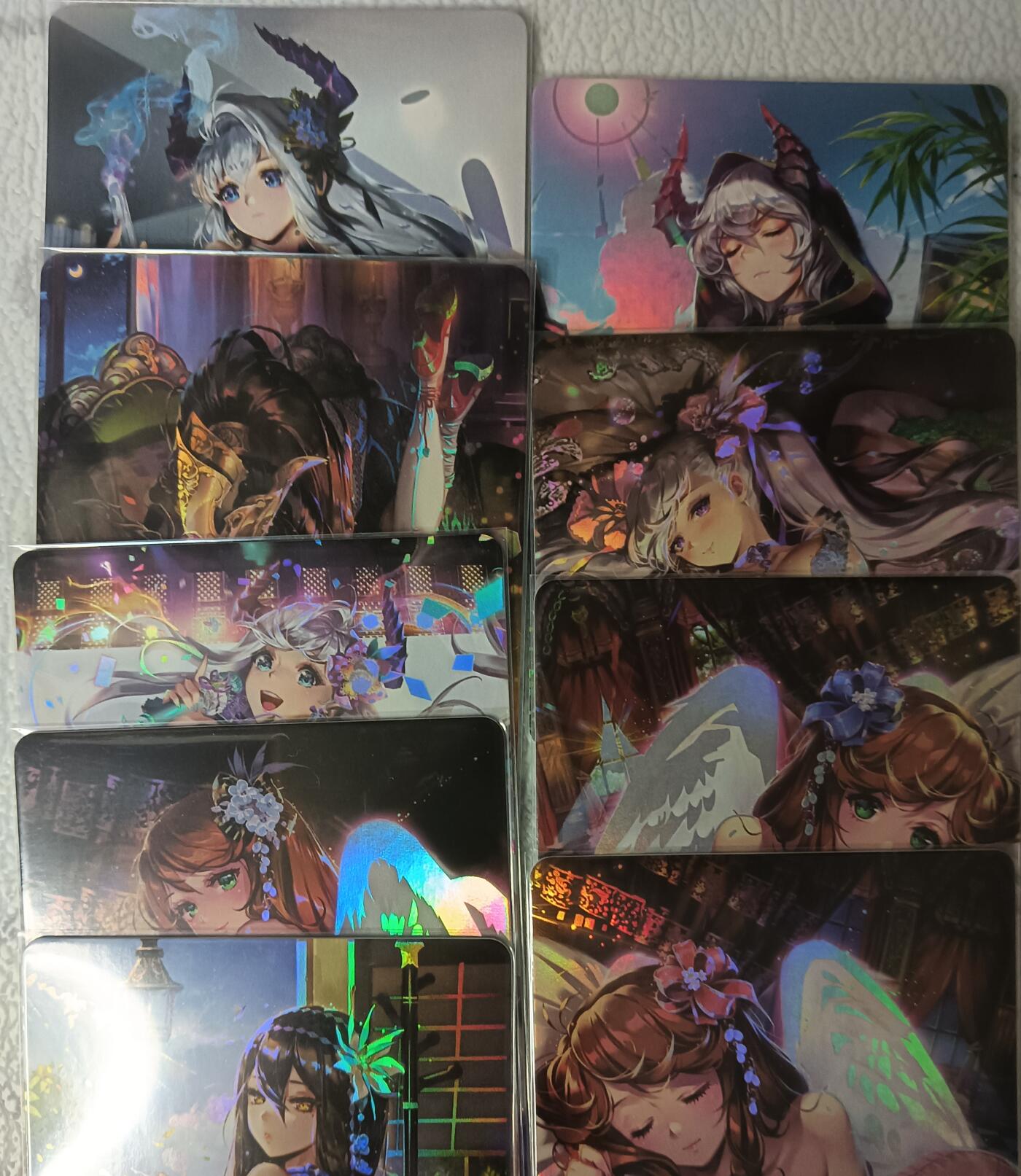 花开卡拍第44期（10月26号周日截拍，品控勿拍!!!拍品不寄存，运费5元，自制卡难免瑕疵，可能存在轻微撞角爆边等出厂瑕疵，品控介意勿拍！） 鸡腿 幻兽姬套卡 彩闪工艺