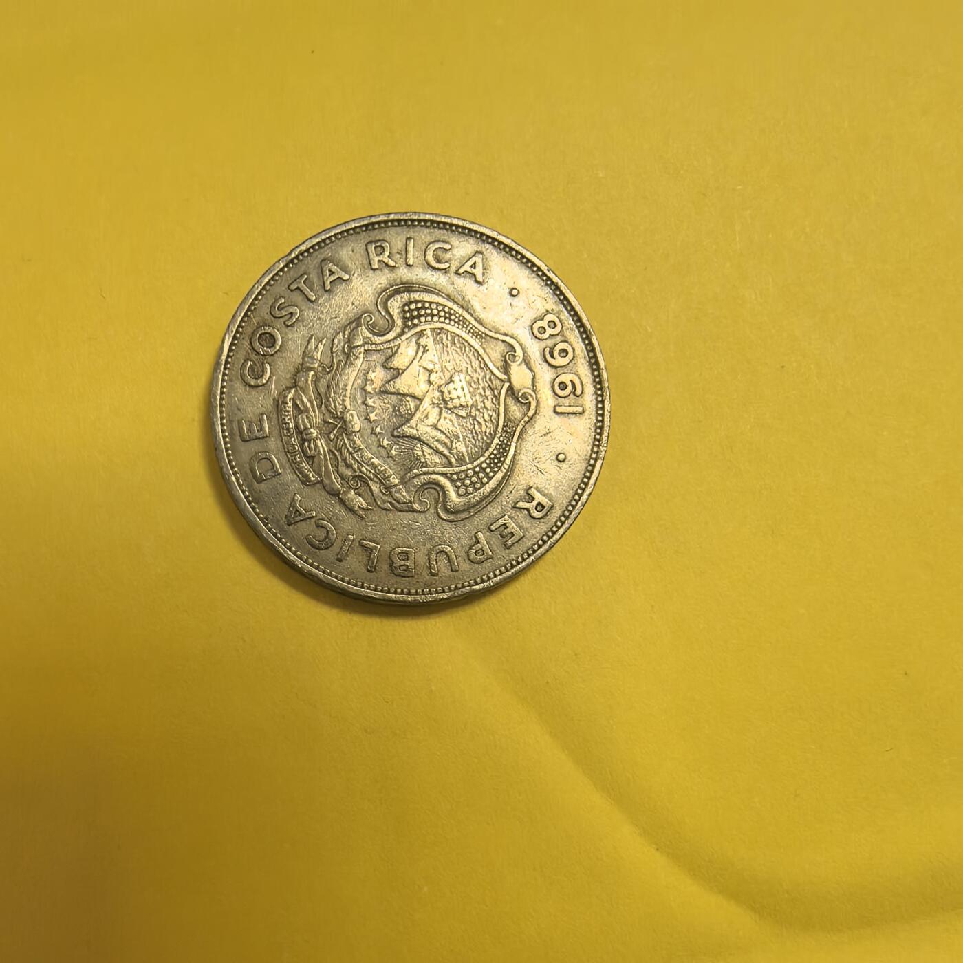 泡泡币外币第十三场可代拍15038385335微信 1968年哥斯达黎加2元