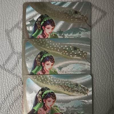 花开卡拍第44期（10月26号周日截拍，品控勿拍!!!拍品不寄存，运费5元，自制卡难免瑕疵，可能存在轻微撞角爆边等出厂瑕疵，品控介意勿拍！） - 砖家 小青 粗闪三渐变（第三张艺术）