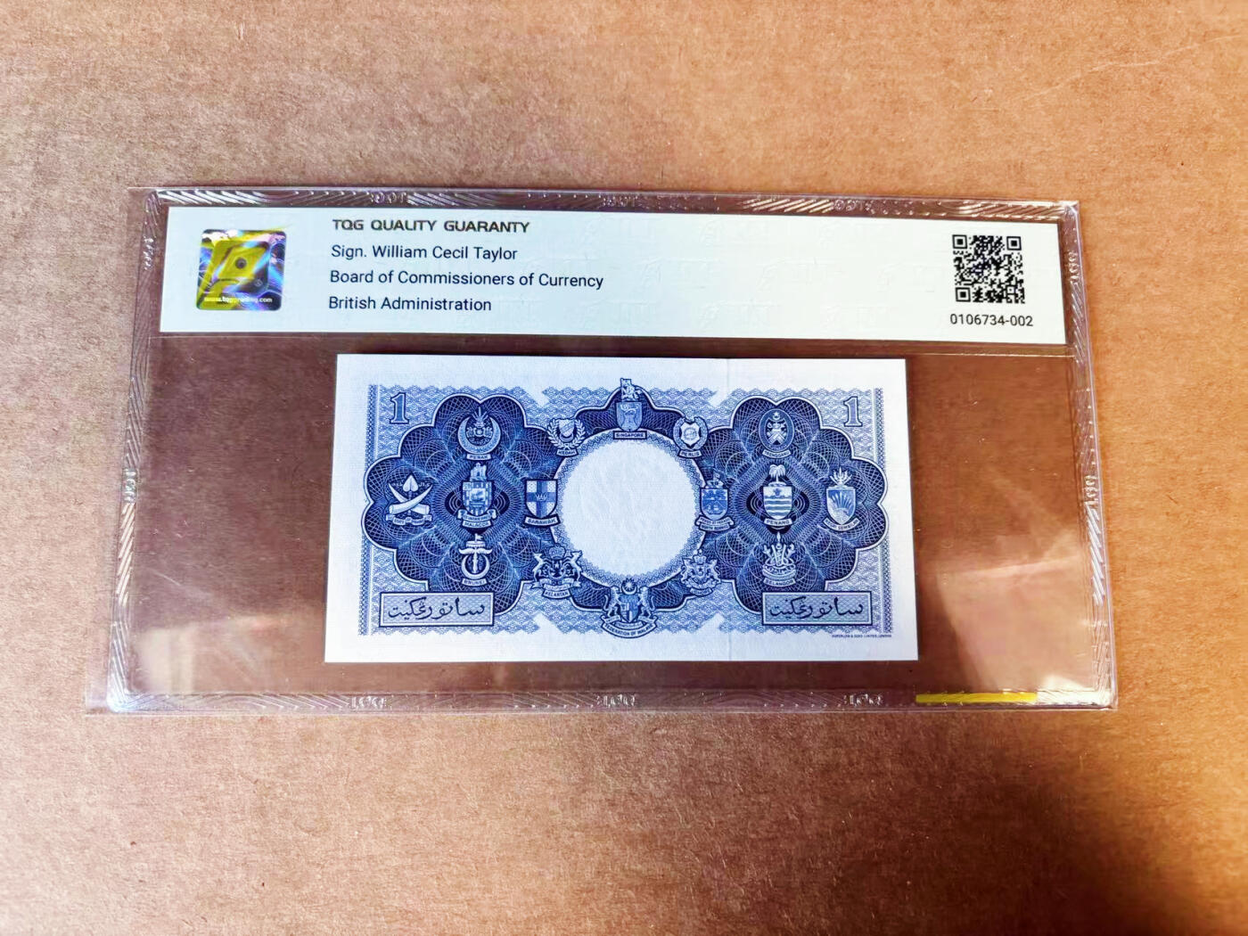 【Blue Auction】世界纸币精拍第742期——18级TOP拍卖/信誉/品质/专业/高效💫 【p1a】英属马来亚和婆罗洲 1953年1元 大冠女王 TQG64