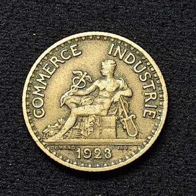 【全场包邮】纯粹捡漏拍472场（免费代拍第9场） - 法国1923年法国工商会版1法郎铜币