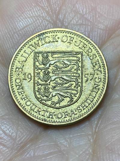 2025年第一百一十七场(总第一百四十三场）外国好品散币(免佣金) - 英属泽西岛🇯🇪1957年1/4先令