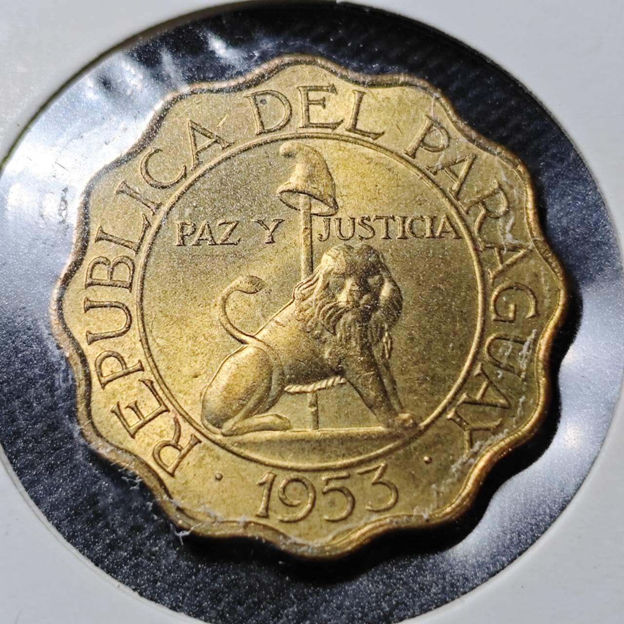 KK钱币收藏小铺  第359场  2月预留时间 周末发货 1953乌拉圭25分好品铜币