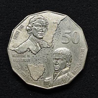 【全场包邮】纯粹捡漏拍472场（免费代拍第9场） - 澳大利亚1998年50分巴斯和弗林德斯发现巴斯海峡200周年纪念币