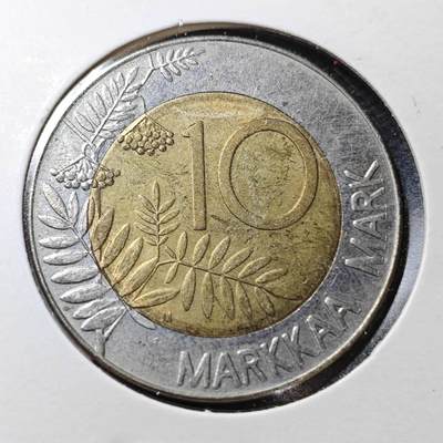 KK钱币收藏小铺  第358场  2月预留时间 周末发货 -  芬兰10芬尼 双色币