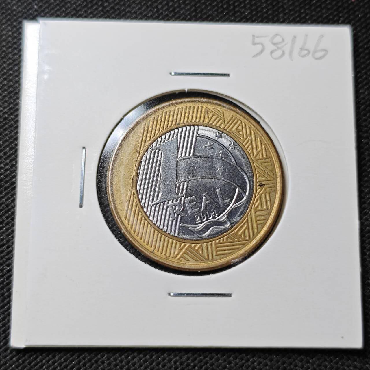 KK钱币收藏小铺  第358场  2月预留时间 周末发货  2004巴西1瑞尔双色币