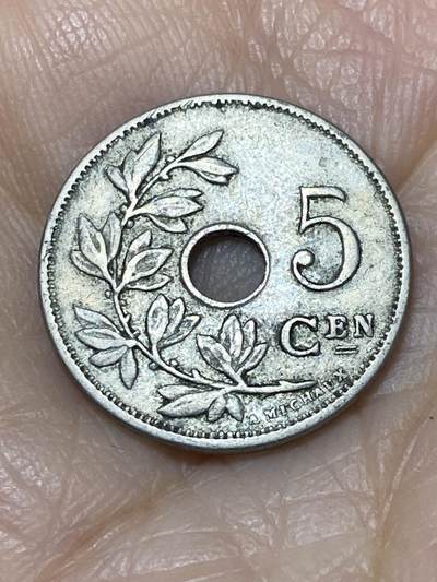 2025年第一百一十七场(总第一百四十三场）外国好品散币(免佣金) - 比利时🇧🇪1921年5分(阿尔贝一世时期，荷语版)
