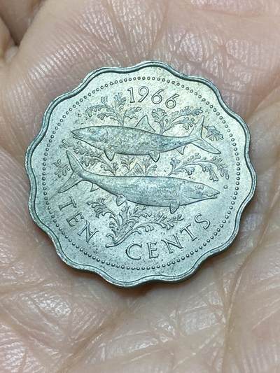 2025年第一百一十七场(总第一百四十三场）外国好品散币(免佣金) 巴哈马🇧🇸1966年10分(第一套首发年)