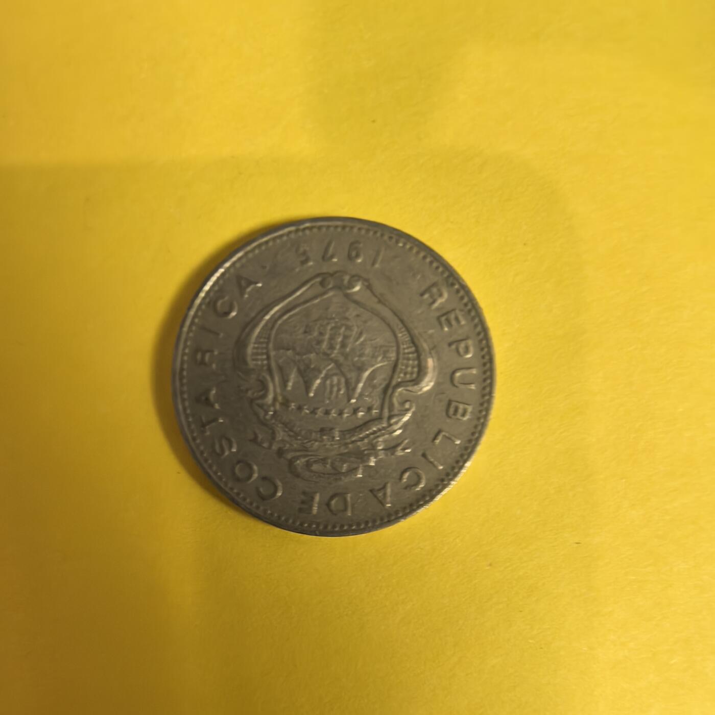 泡泡币外币第十五场可代拍15038385335微信 1975年哥斯达黎加50分。