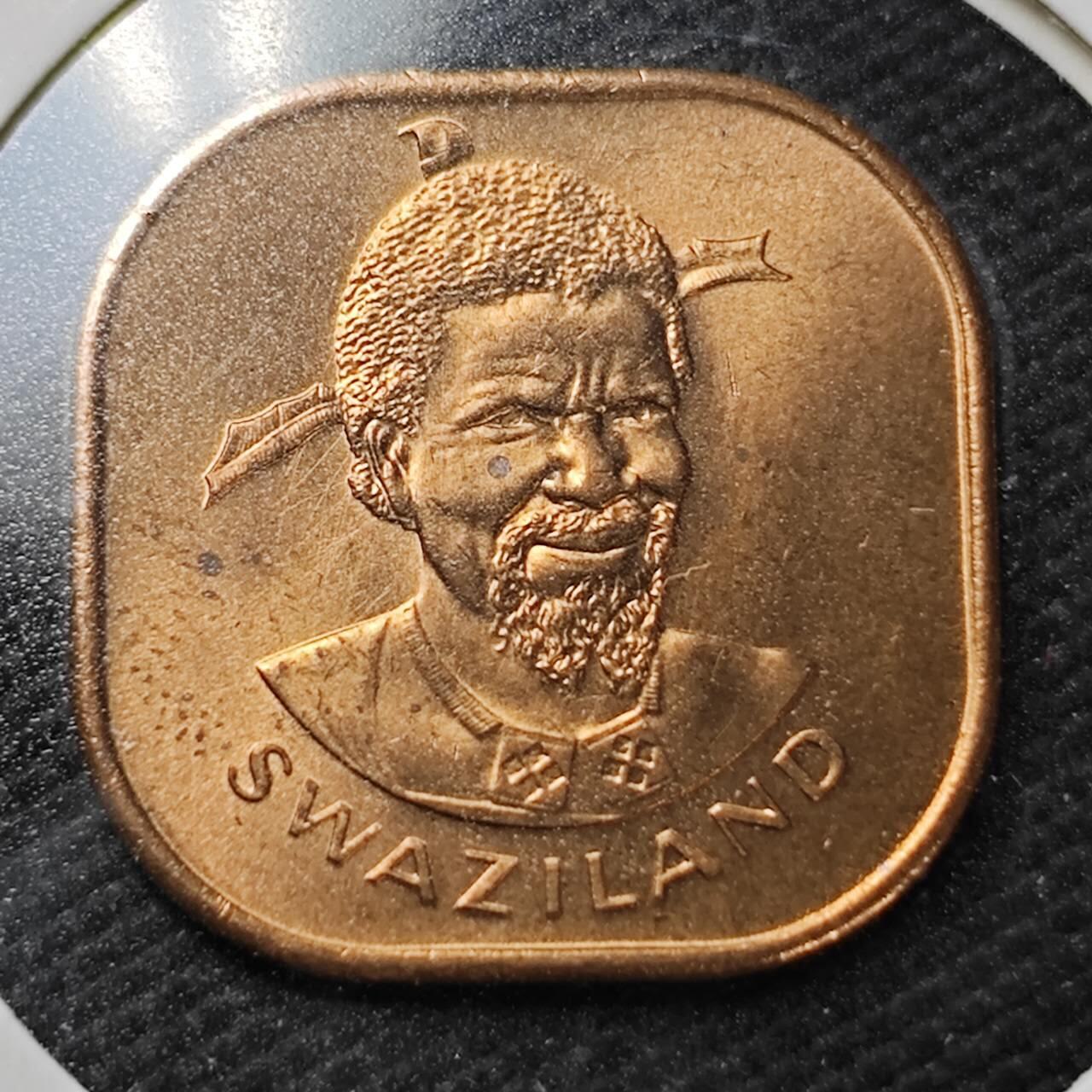 KK钱币收藏小铺  第358场  2月预留时间 周末发货  斯威士兰2分铜币 好品