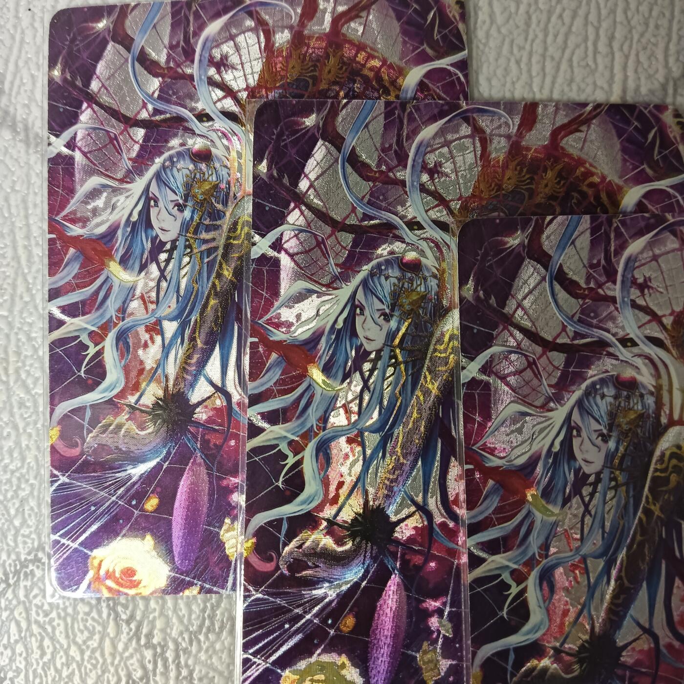 花开卡拍第44期（10月26号周日截拍，品控勿拍!!!拍品不寄存，运费5元，自制卡难免瑕疵，可能存在轻微撞角爆边等出厂瑕疵，品控介意勿拍！） 燎原卡牌 幻想物语 蜘蛛精 3宫 粗闪