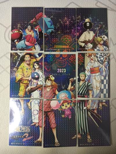 花开卡拍第44期（10月26号周日截拍，品控勿拍!!!拍品不寄存，运费5元，自制卡难免瑕疵，可能存在轻微撞角爆边等出厂瑕疵，品控介意勿拍！） - 卡巴戈拼图  海贼王  9拼四套36张，有点爆白边爆角