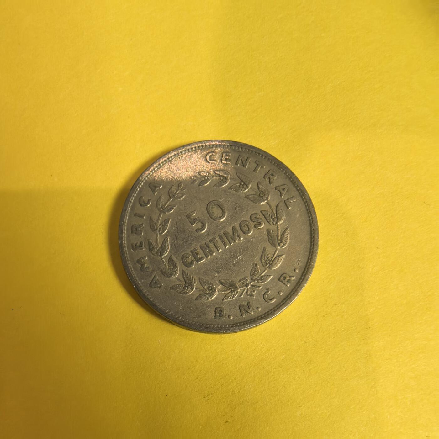 泡泡币外币第十五场可代拍15038385335微信 1948年哥斯达黎加50分。