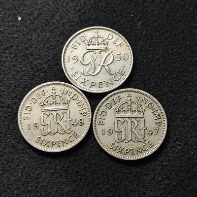 【全场包邮】纯粹捡漏拍472场（免费代拍第9场） - 英国各年份乔治六世6便士3枚一组