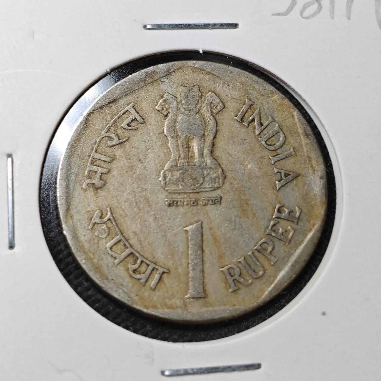 KK钱币收藏小铺  第358场  2月预留时间 周末发货  1992印度1卢比纪念币