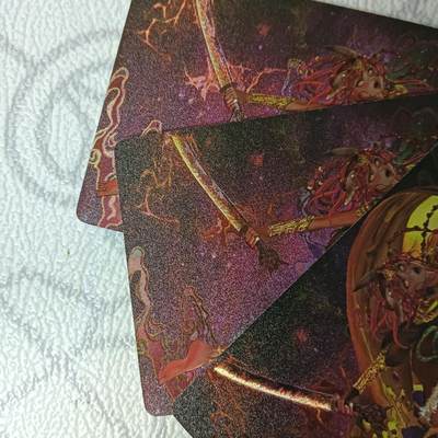 花开卡拍第44期（10月26号周日截拍，品控勿拍!!!拍品不寄存，运费5元，自制卡难免瑕疵，可能存在轻微撞角爆边等出厂瑕疵，品控介意勿拍！） - 燎原卡牌 幻西游 黄袍怪 错版 1套3张 粗闪