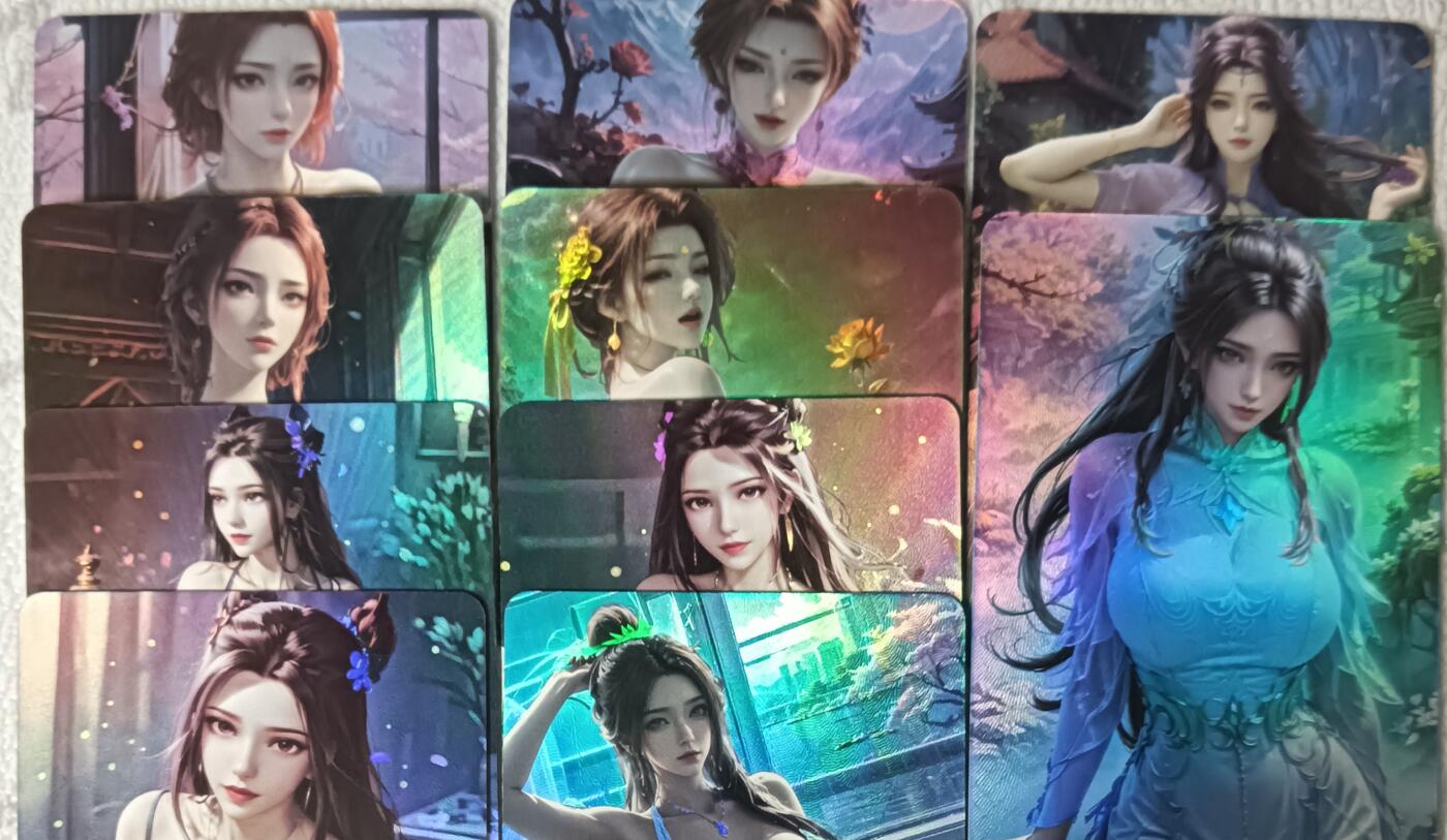 花开卡拍第44期（10月26号周日截拍，品控勿拍!!!拍品不寄存，运费5元，自制卡难免瑕疵，可能存在轻微撞角爆边等出厂瑕疵，品控介意勿拍！） 皇帝的新衣 国漫女神 彩闪10张