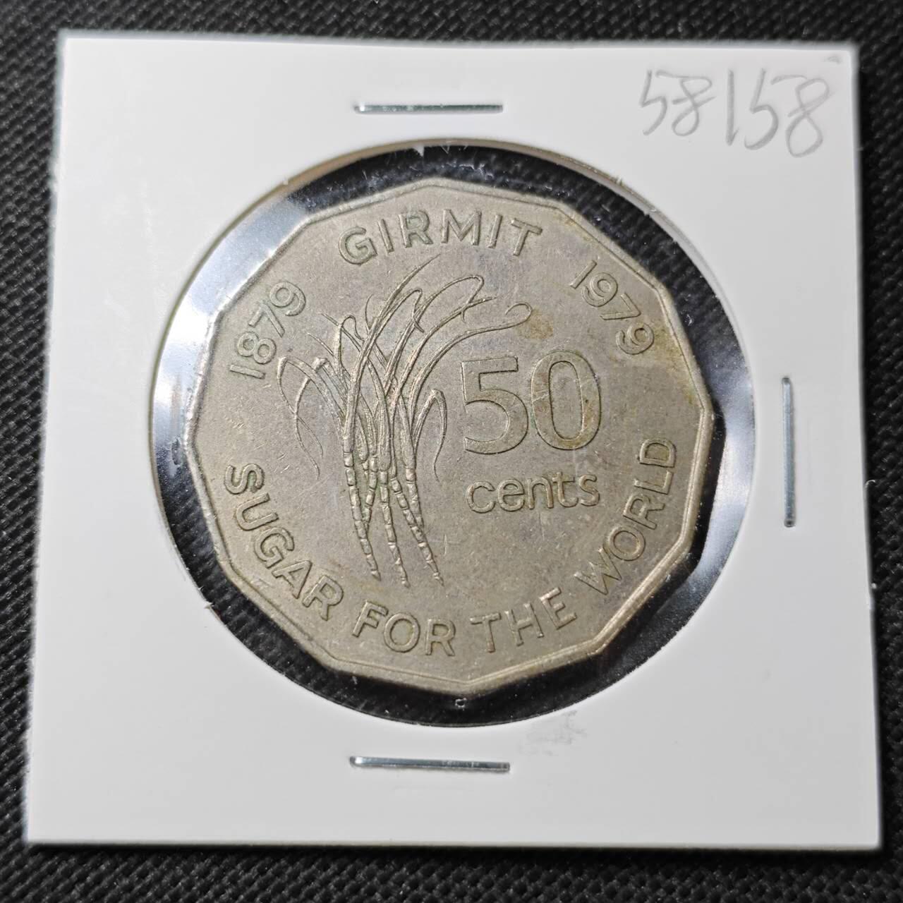 KK钱币收藏小铺  第358场  2月预留时间 周末发货  1979斐济50分纪念币