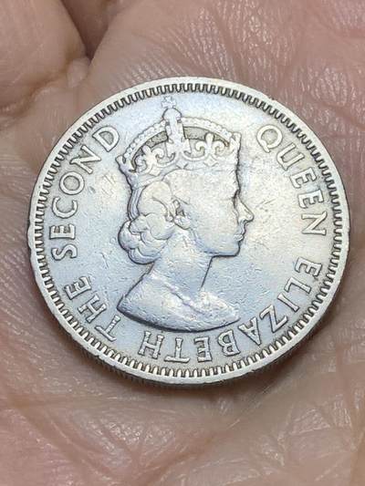 2025年第一百一十七场(总第一百四十三场）外国好品散币(免佣金) 英属加勒比领地1961年25分(伊丽莎白二世青年带冠)