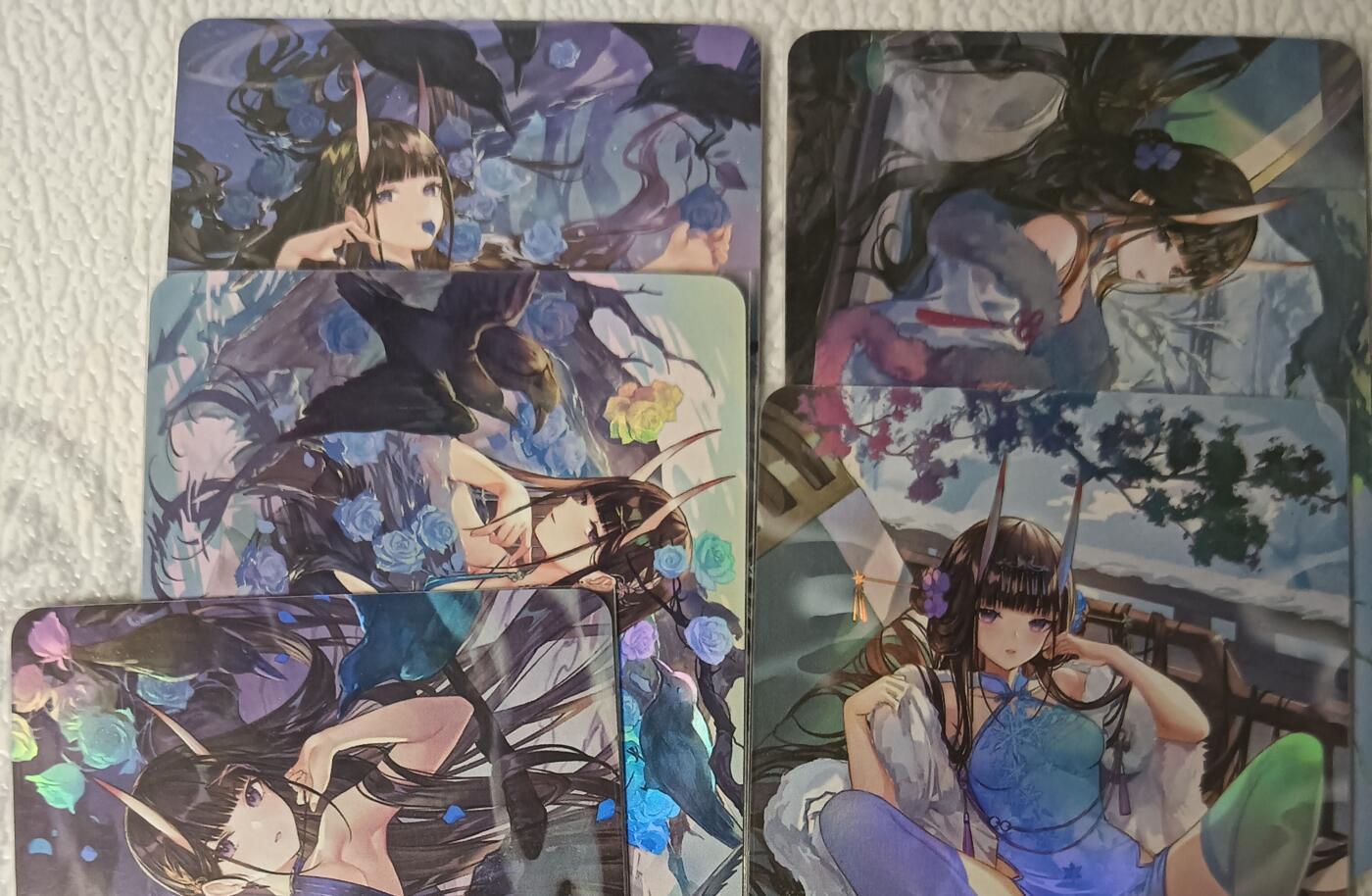 花开卡拍第44期（10月26号周日截拍，品控勿拍!!!拍品不寄存，运费5元，自制卡难免瑕疵，可能存在轻微撞角爆边等出厂瑕疵，品控介意勿拍！）  碧蓝航线 5张 彩闪