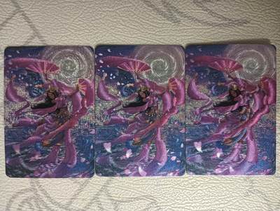 花开卡拍第44期（10月26号周日截拍，品控勿拍!!!拍品不寄存，运费5元，自制卡难免瑕疵，可能存在轻微撞角爆边等出厂瑕疵，品控介意勿拍！） - 宁缺卡牌  古风人物卡 貂蝉 3张  粗闪
