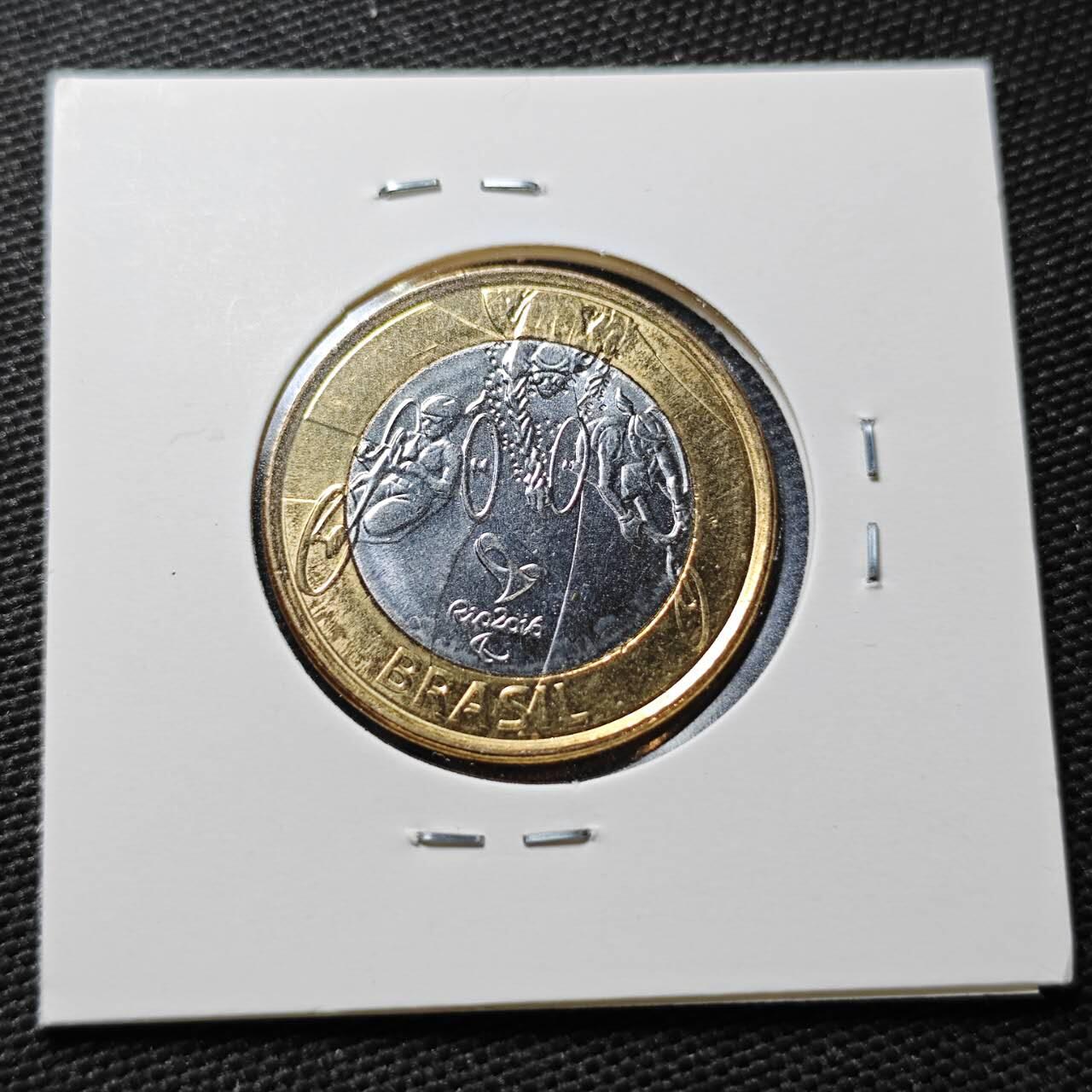 KK钱币收藏小铺  第358场  2月预留时间 周末发货  2016巴西1瑞尔双色币纪念币