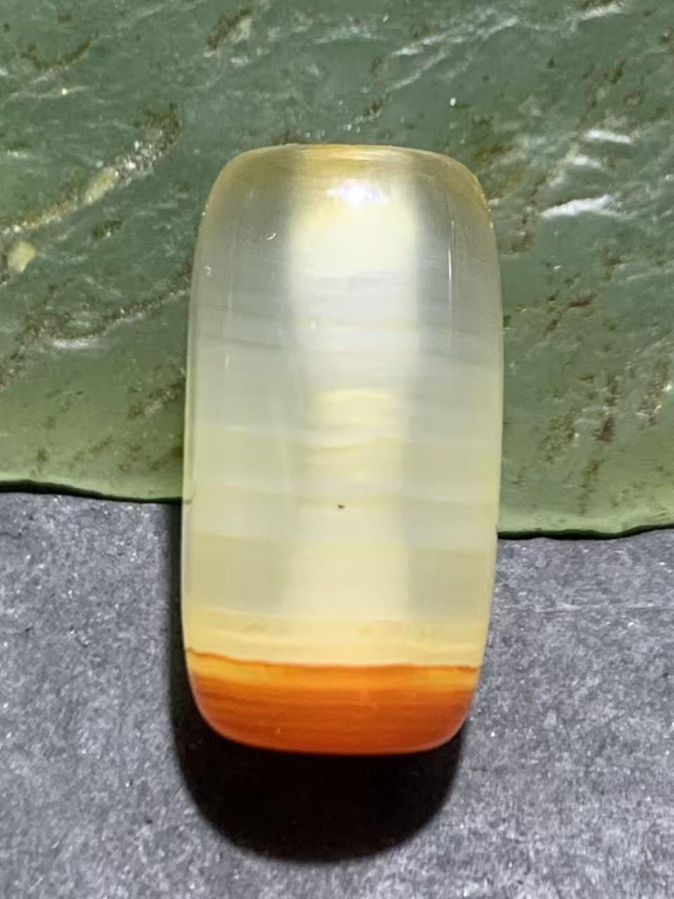 高玉化千层纹缠丝玛瑙随形通货桶珠一个，，