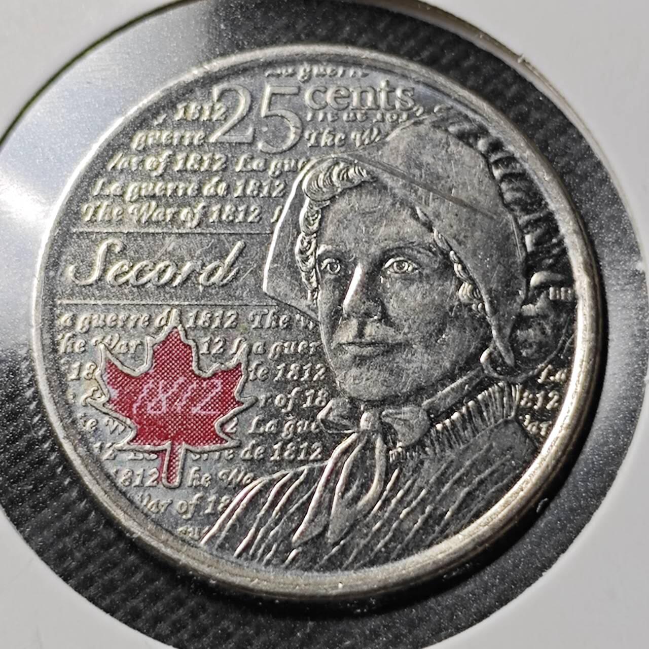 KK钱币收藏小铺  第358场  2月预留时间 周末发货  2013加拿大25分 彩色纪念币