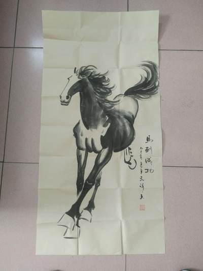 名家字画 - 陈天祥老师作品 马到成功。纯手绘。100*50cm。
