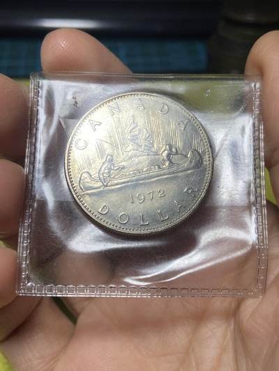 2025年第一百一十七场(总第一百四十三场）外国好品散币(免佣金) 加拿大🇨🇦1972年1元(伊丽莎白二世中年花冠第二版)