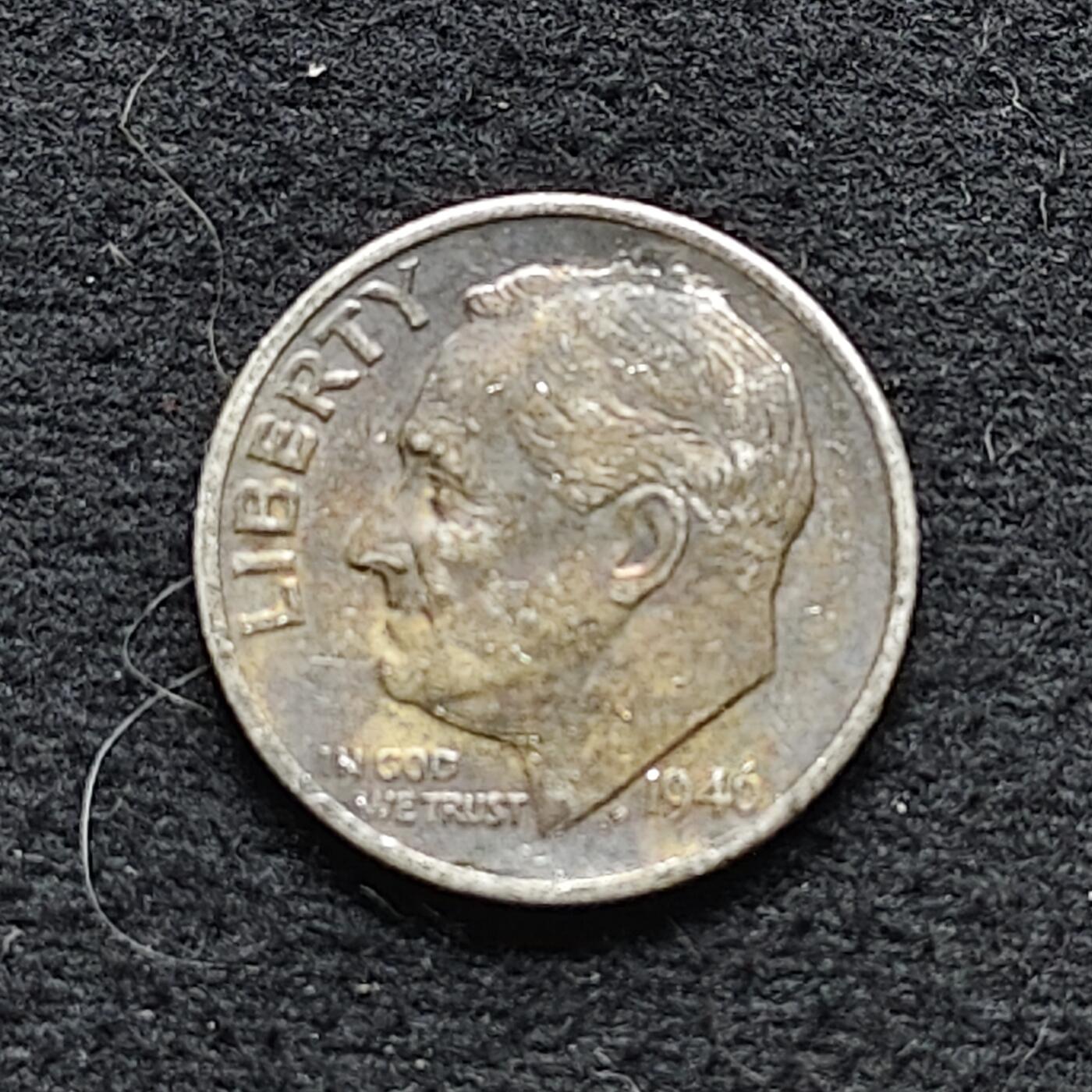 【全场包邮】纯粹捡漏拍472场（免费代拍第9场） 美国1946年罗斯福10分银币