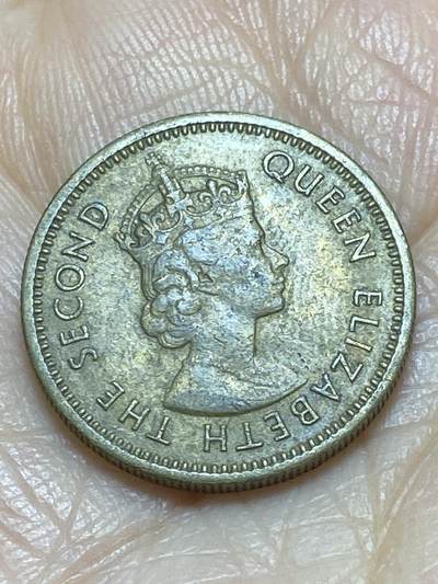 2025年第一百一十七场(总第一百四十三场）外国好品散币(免佣金) 英属加勒比领地1964年5分(伊丽莎白二世青年带冠)