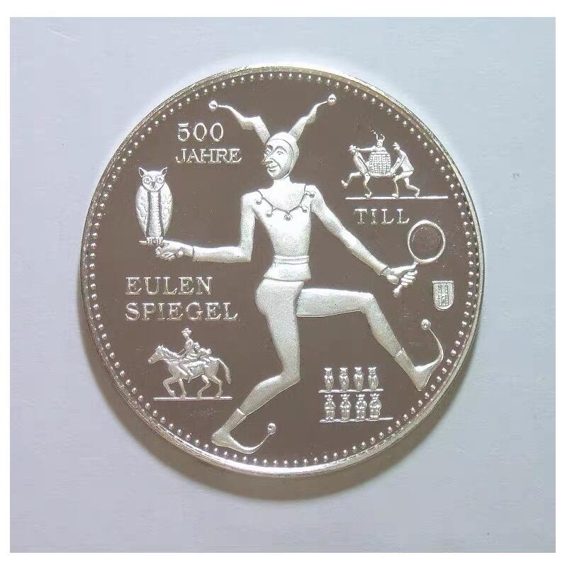 德国2011年 捣蛋鬼提尔+州徽高浮雕精制镀银章 33MM