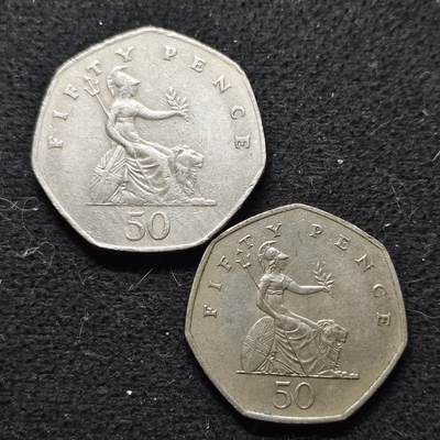 【全场包邮】纯粹捡漏拍472场（免费代拍第9场） - 英国50便士大小版2枚一组