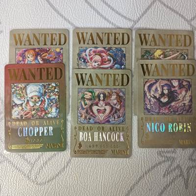 花开卡拍第44期（10月26号周日截拍，品控勿拍!!!拍品不寄存，运费5元，自制卡难免瑕疵，可能存在轻微撞角爆边等出厂瑕疵，品控介意勿拍！） - 玩卡秀卡牌 海贼王悬赏令 第三弹一套6张 纱布闪