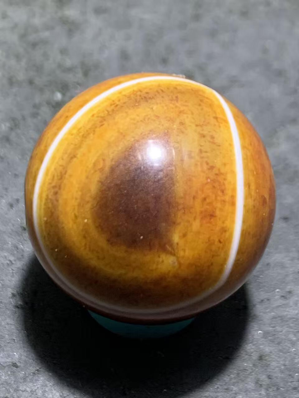 精美天眼高玉化龙纹缠丝玛瑙2.0圆珠一颗