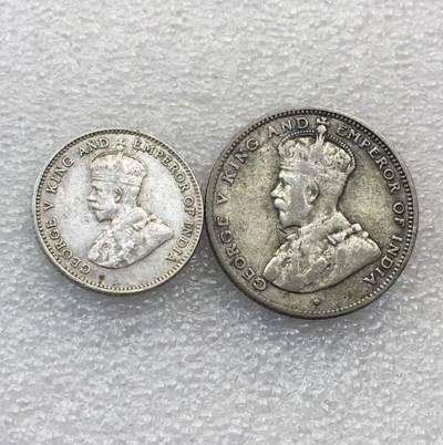 世界钱币专场拍卖 每周二开拍 - 1917、1927年海峡乔五10.20分流通银币 2枚一组