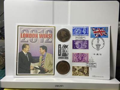 2025年第一百一十七场(总第一百四十三场）外国好品散币(免佣金) - 邮币封–英国🇬🇧1896年、1948年1便士(2012年英国伦敦第三次举办奥运会纪念封，内附1896年1便士代表雅典举办第一届现代奥运会，1948年1便士代表英国伦敦第二次举办奥运会)