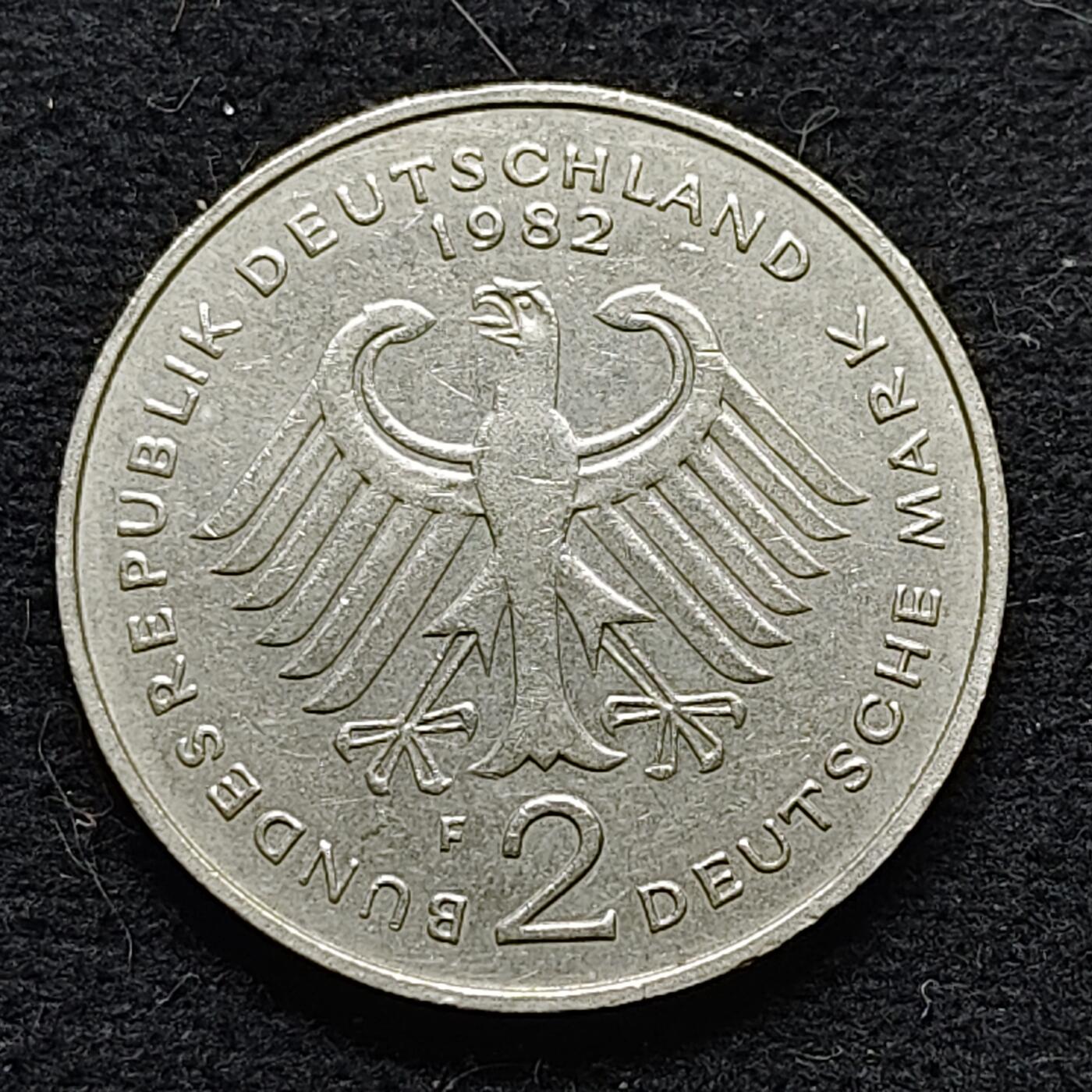 【全场包邮】纯粹捡漏拍472场（免费代拍第9场） 德国联邦德国1982年特奥多尔·豪斯2马克