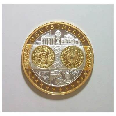 德国各大名胜古迹+欧洲地图 高浮雕精制镀金镀银章 35MM - 德国各大名胜古迹+欧洲地图 高浮雕精制镀金镀银章 35MM