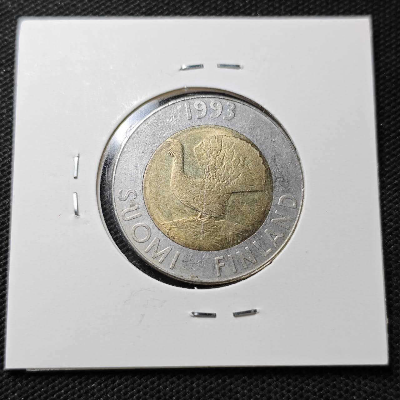 KK钱币收藏小铺  第358场  2月预留时间 周末发货  芬兰10芬尼 双色币