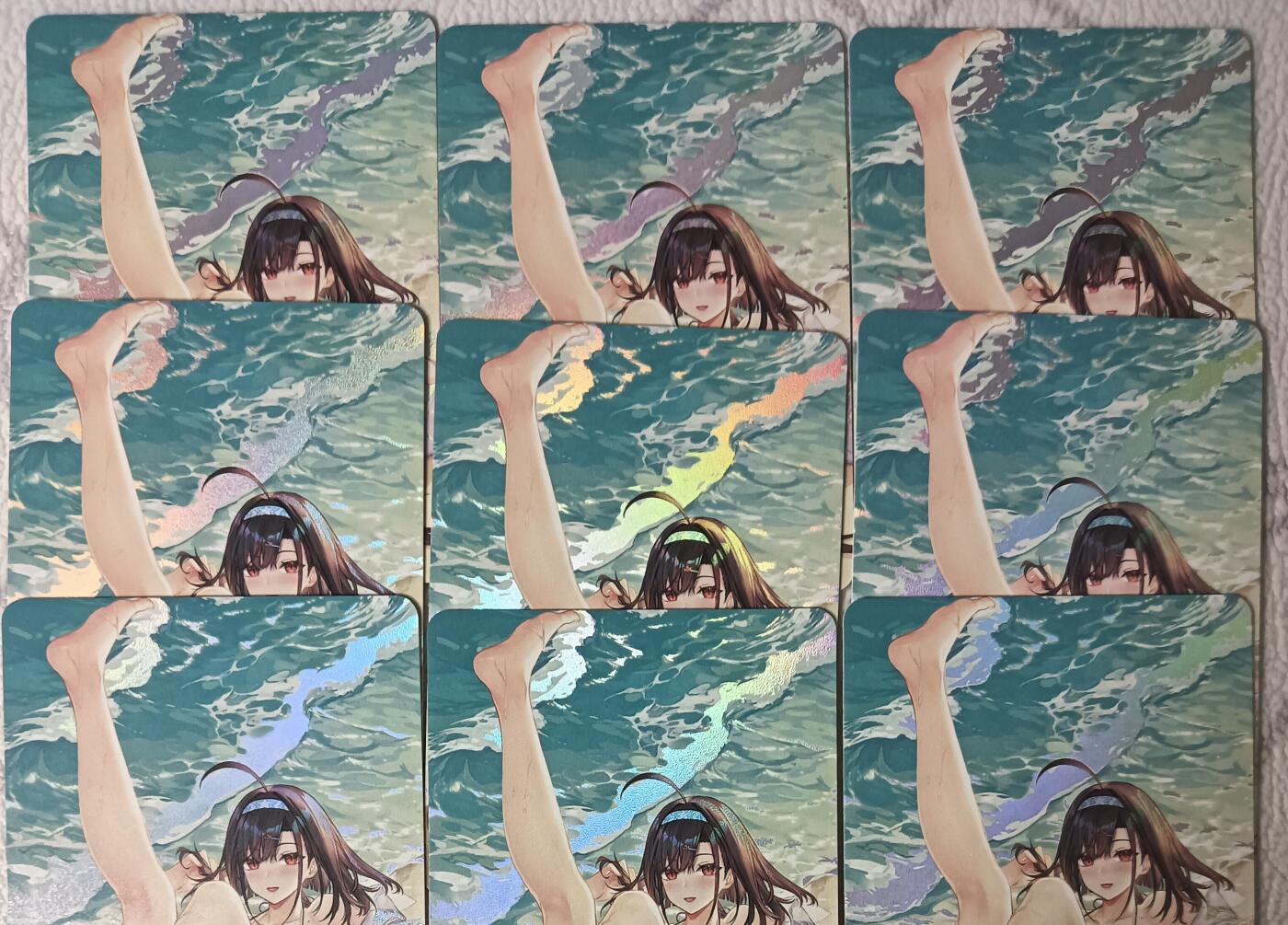 花开卡拍第44期（10月26号周日截拍，品控勿拍!!!拍品不寄存，运费5元，自制卡难免瑕疵，可能存在轻微撞角爆边等出厂瑕疵，品控介意勿拍！） 碧蓝航线  卡牌 9张彩闪