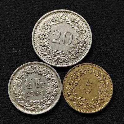 【全场包邮】纯粹捡漏拍472场（免费代拍第9场） - 瑞士各年份散币3枚一组