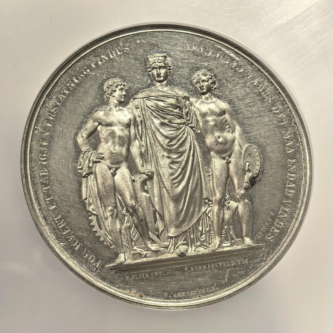 博洋堂世界钱币拍卖第144期（全场包邮） NGC UNC 1872年丹麦哥本哈根北欧工业与艺术博览会纪念章