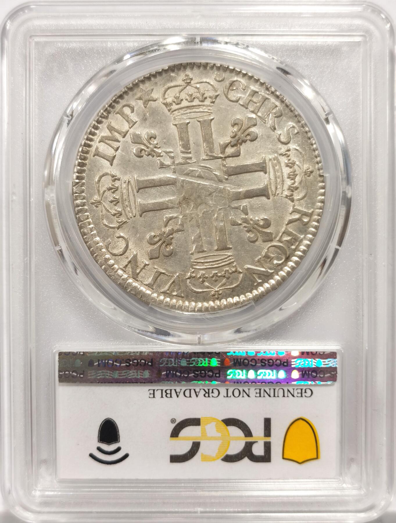 博洋堂世界钱币拍卖第144期（全场包邮） PCGS UNCD 法国1690年路易十四大银币，四百多年的老银币，太阳王名誉品。