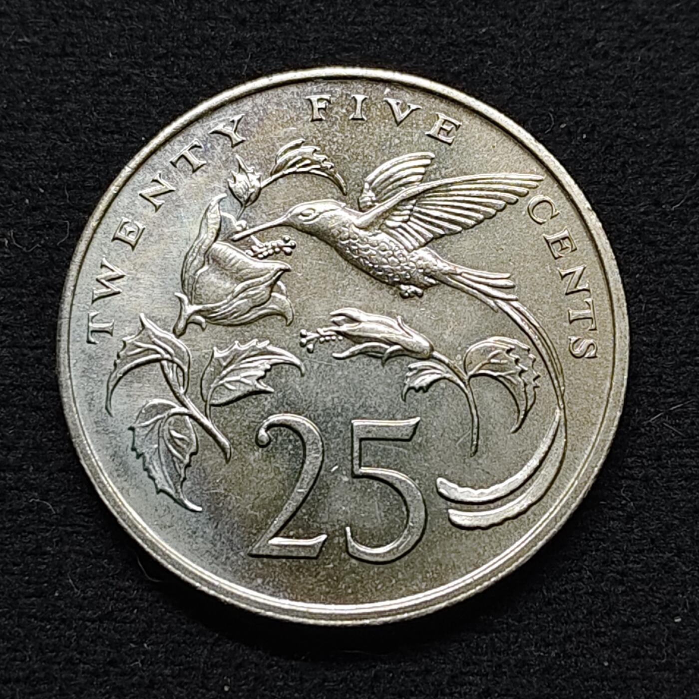 【全场包邮】纯粹捡漏拍472场（免费代拍第9场） 牙买加1989年25分国鸟红嘴长尾蜂鸟