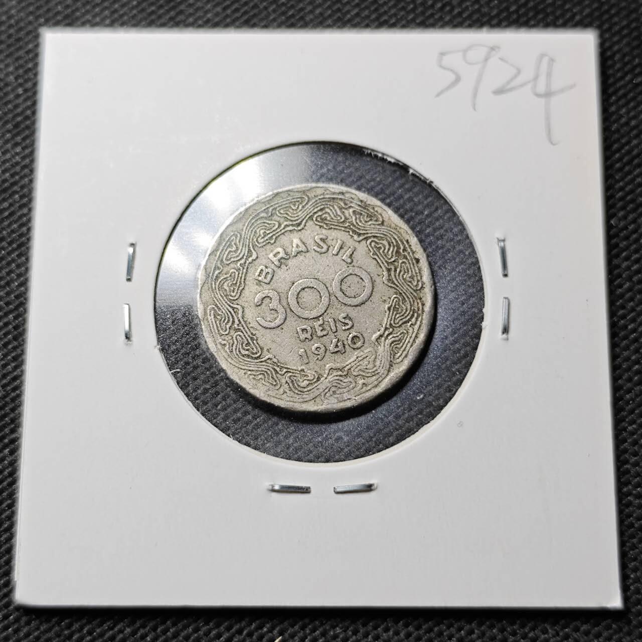 KK钱币收藏小铺  第359场  2月预留时间 周末发货 1940巴西300瑞斯 