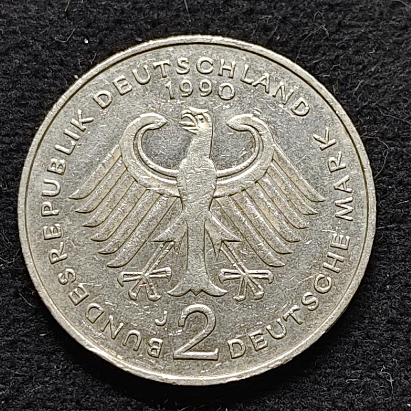 【全场包邮】纯粹捡漏拍472场（免费代拍第9场） 德国联邦德国1990年路德维希·埃哈德2马克