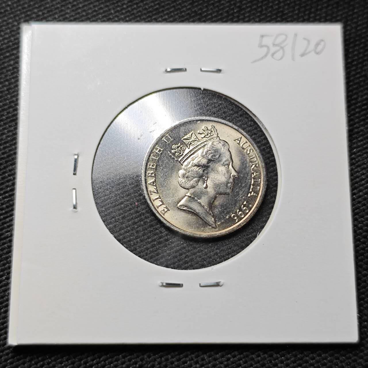 KK钱币收藏小铺  第358场  2月预留时间 周末发货  1996澳大利亚5分 好品 高冠