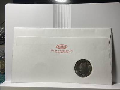 2025年第一百一十七场(总第一百四十三场）外国好品散币(免佣金) 邮币封–英国🇬🇧1965年25便士(二战胜利50周年纪念封，内附1965年25便士丘吉尔逝世纪念币)